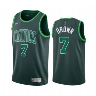 Men's Jaylen Brown Boston Celtics Basketball Jersey Green Earned