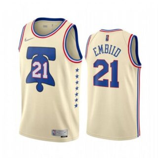 Men's Joel Embiid Philadelphia 76ers Basketball Jersey Cream