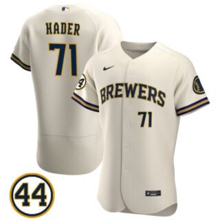 Men's #71 Josh Hader Milwaukee Brewers Gray Jersey Flex Base Cream