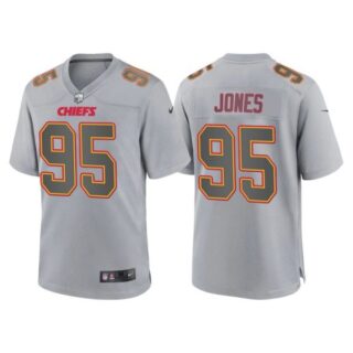 Men's Kansas City Chiefs Chris Jones Gray Atmosphere Fashion Stitched Jersey