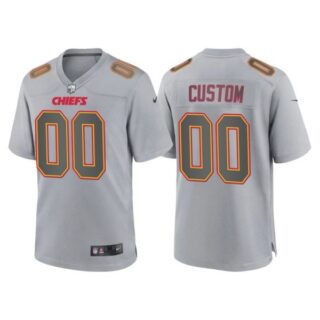 Youth Kansas City Chiefs Custom Gray Atmosphere Fashion Stitched Jersey