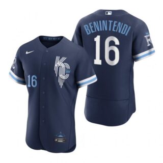 Men's - Flex Base Kansas City Royals Andrew Benintendi Navy 2022 City Connect Stitched Jersey