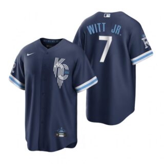 Youth Kansas City Royals Bobby Witt Jr. Navy 2022 City Connect Stitched Jersey