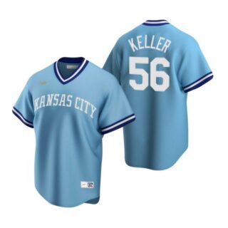 Men's Brad Keller Kansas City Royals Cool Base Jersey Light Blue Cooperstown