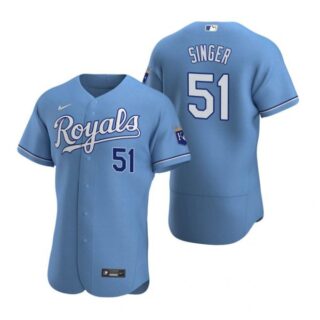 Men's Brady Singer Kansas City Royals Flex Base Jersey Light Blue