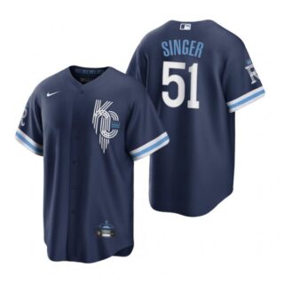 Youth Kansas City Royals Brady Singer Navy 2022 City Connect Stitched Jersey