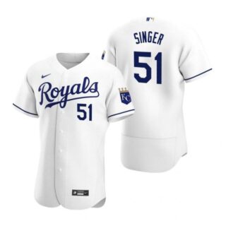 Men's Brady Singer Kansas City Royals Flex Base Jersey White