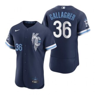 Men's - Flex Base Kansas City Royals Cam Gallagher Navy 2022 City Connect Stitched Jersey