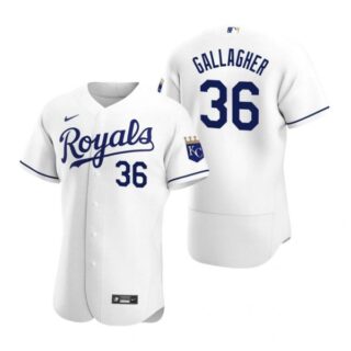 Men's Cam Gallagher Kansas City Royals Flex Base Jersey White