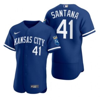 Men's Kansas City Royals Carlos Santana Stitched Jersey 2022 Uniform - Royal