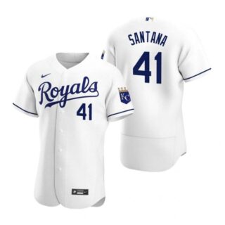 Men's Carlos Santana Kansas City Royals Flex Base Jersey White