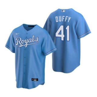 Men's Danny Duffy Kansas City Royals Cool Base Jersey Light Blue