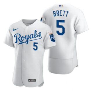 Men's George Brett Kansas City Royals Flex Base Jersey White