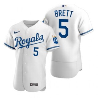 Men's Kansas City Royals George Brett Stitched Jersey 2022 Uniform - White