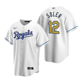 Men's Jorge Soler Kansas City Royals Cool Base Jersey White Golden