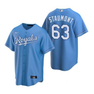 Men's Josh Staumont Kansas City Royals Cool Base Jersey Light Blue