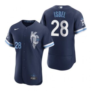Men's - Flex Base Kansas City Royals Kyle Isbel Navy 2022 City Connect Stitched Jersey