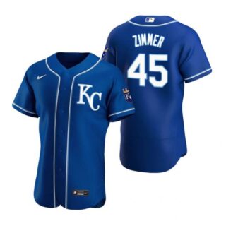 Men's Kyle Zimmer Kansas City Royals Flex Base Jersey Royal KC