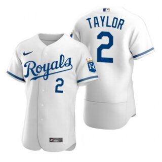 Men's Kansas City Royals Michael A. Taylor Stitched Jersey 2022 Uniform - White