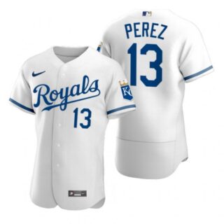 Men's Kansas City Royals Salvador Perez Stitched Jersey 2022 Uniform - White