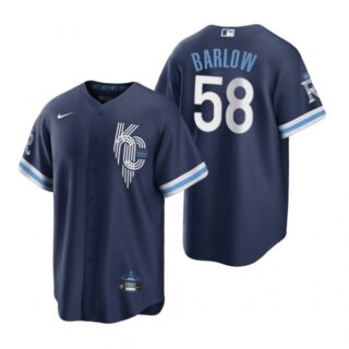 Youth Kansas City Royals Scott Barlow Navy 2022 City Connect Stitched Jersey
