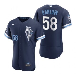 Men's - Flex Base Kansas City Royals Scott Barlow Navy 2022 City Connect Stitched Jersey