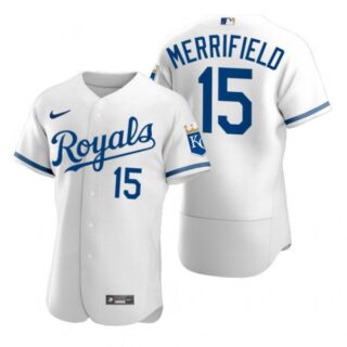 Men's Kansas City Royals Whit Merrifield Stitched Jersey 2022 Uniform - White