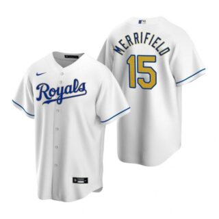 Men's Whit Merrifield Kansas City Royals Cool Base Jersey White Golden