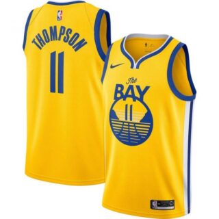 Men's Klay Thompson Golden State Warriors Basketball Jersey Gold
