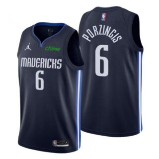 Men's Kristaps Porzingis Dallas Mavericks Basketball Jersey Navy