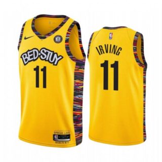 Men's Kyrie Irving Brooklyn Nets Basketball Jersey Yellow