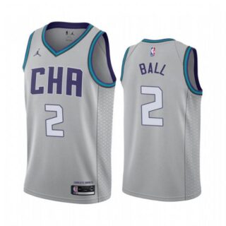Men's LaMelo Ball Charlotte Hornets Basketball Jersey Gray