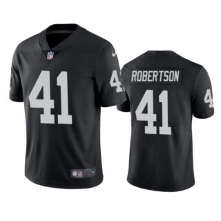 Men's #41 Amik Robertson Las Vegas Raiders Vapor Limited Jersey Stitched Black