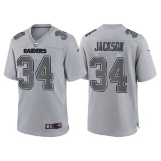 Men's Las Vegas Raiders Bo Jackson Gray Atmosphere Fashion Stitched Jersey