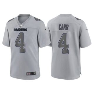 Men's Las Vegas Raiders Derek Carr Gray Atmosphere Fashion Stitched Jersey