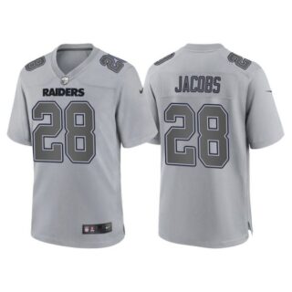 Men's Las Vegas Raiders Josh Jacobs Gray Atmosphere Fashion Stitched Jersey