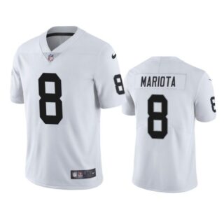Men's #8 Marcus Mariota Las Vegas Raiders Vapor Limited Jersey Stitched White