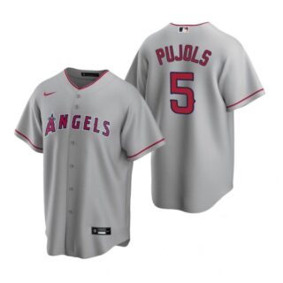 Men's Albert Pujols Los Angeles Angels Cool Base Jersey Gray