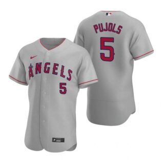Men's Albert Pujols Los Angeles Angels Flex Base Jersey Gray