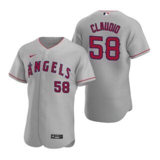 Men's Alex Claudio Los Angeles Angels Flex Base Jersey Gray