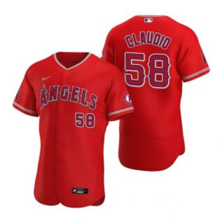 Men's Alex Claudio Los Angeles Angels Flex Base Jersey Red