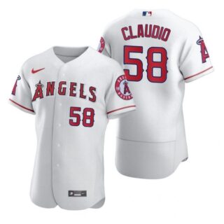 Men's Alex Claudio Los Angeles Angels Flex Base Jersey White