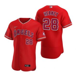 Men's Andrew Heaney Los Angeles Angels Flex Base Jersey Red