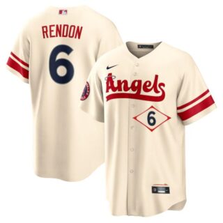 Men's Los Angeles Angels Anthony Rendon City Connect Special Edition Cream Stitched Jersey