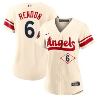 Women's Los Angeles Angels Anthony Rendon City Connect Special Edition Cream Stitched Jersey