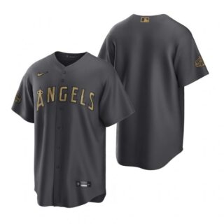 Men's Cool Base Los Angeles Angels 2022 MLB All-Star Game Charcoal Black Stitched Jersey