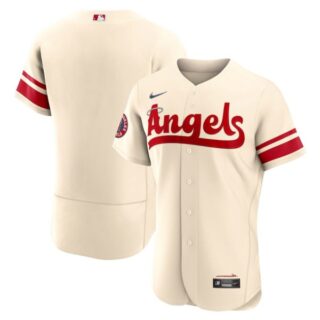 Men's Flex Base Los Angeles Angels Blank 2022 City Connect Cream Stitched Jersey