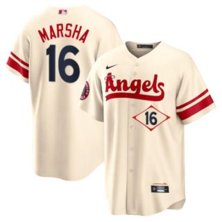 Men's Los Angeles Angels Brandon Marsha City Connect Special Edition Cream Stitched Jersey