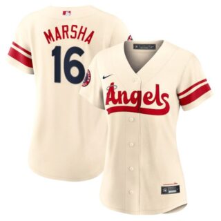 Women's Los Angeles Angels Brandon Marsha 2022 City Connect Cream Stitched Jersey