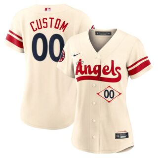 Women's Los Angeles Angels Custom City Connect Special Edition Cream Stitched Jersey